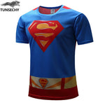 NEW 2017 TUNSECHY Marvel Captain America 2 Super Hero lycra compression tights T shirt Men fitness clothing short sleeves S-4XL
