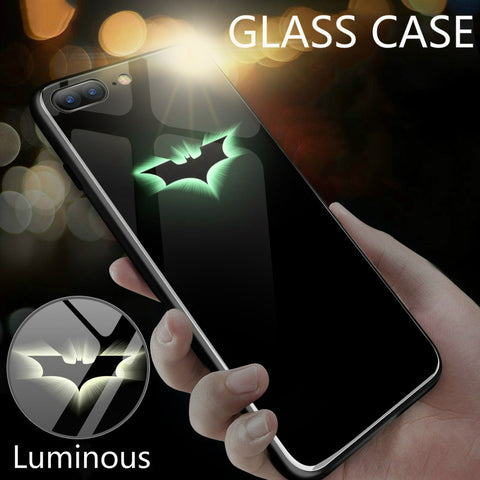 Luxury Luminous Tempered Glass Case For Apple phones