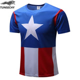 NEW TUNSECHY 2017 Marvel Captain America 2 Gray superman Super Hero T shirt Men fitness clothing short sleeves XS-4XL