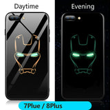 Luxury Luminous Tempered Glass Case For Apple phones